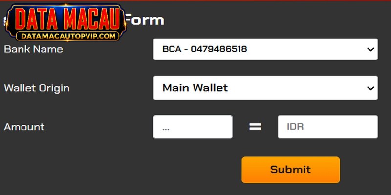 Menarik dana Data Macau ke rekening bank adalah metode sederhana yang menampilkan